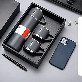 Mua Bình nước giữ nhiệt lõi inox cao cấp tặng kèm 2 cốc sang trọng lịch sự