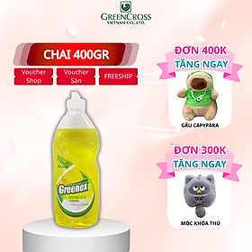 Combo 6-12 Chai Nước rửa chén bát 100% Thiên nhiên An toàn da tay Greenex 400g