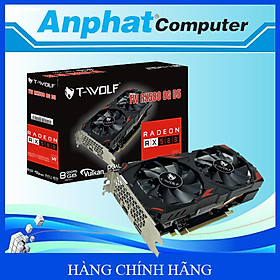 Card Màn Hình VGA T-WOLF TW-RX580 8G D5 V2.0 (RX580/8GB/GDDR5/256bit/HDMI-DVI-DP/2Fan/8pin)– Hàng Chính Hãng