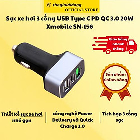 Mua Sạc xe hơi 3 cổng USB Type C PD QC 3.0 20W Xmobile SN-156 - Hàng Chính Hãng
