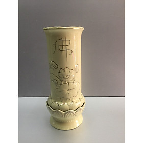 Mua Ống để nhang  ( lọ cắm hoa đế sen   gốm sứ bát tràng )