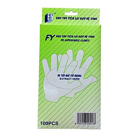 Găng tay thực phẩm FY tiện lợi hợp vệ sinh, nhựa HDPE, xanh lá 100 cái/hộp.