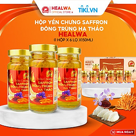 Hộp yến chưng Saffron Đông trùng hạ thảo Healwa (1 hộp 6 lọ x150ml ) Tăng cường hệ miễn dịch Ngăn ngừa lão hóa da