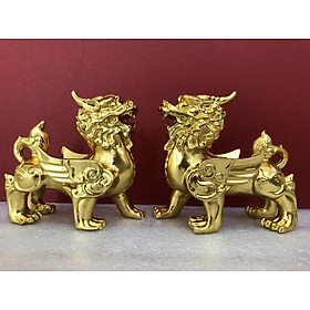 Mua  Miễn ship 100% Đôi Tì hưu đồng dát vàng  tì hưu dát vàng- Linh vật phong thủy  vật phẩm phong thủy