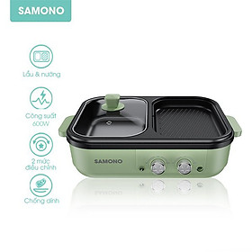Mua Nồi lẩu nướng điện đa năng mini 2in1 SAMONO SW-MCG1L - Hàng chính hãng
