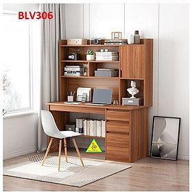 Bàn làm việc, bàn học liền kệ bằng gỗ MDF BLV306