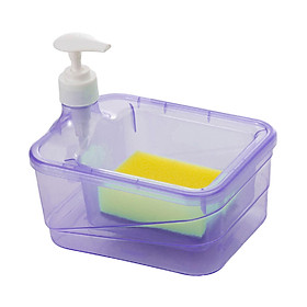 Soap Dispenser and Scrubber Holder Sink Countertop Organizer,Sponge Included ,Liquid Pump Bottle for Countertop