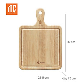 Mua 06433 | Thớt gỗ vuông tay cầm bày thức ăn  cắt cheese  thịt bò  rau củ  thớt gỗ sạch giá tốt