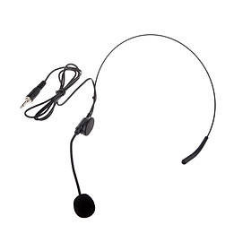 Black Back Electret Headworn Microphone Wireless System Upright Type Plug