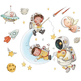 Mua Sticker Giấy Dán Tường Decal Dán tường Tranh Dán Tường Trang Trí Tường Mẫu Em Làm Phi Hành Gia ZH91