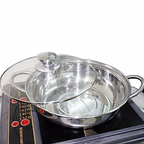 Mua NỒI LẨU INOX NẮP KÍNH SIZE 26CM CÓ TAY CẦM