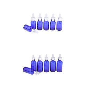 6Pcs 10ml + 6x 30ml Empty Glass Eye Dropper Bottle for Essential Oils Blue