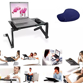 Mua Bàn laptop gấp gọn đa năng tùy chỉnh lên xuống nghiêng theo ý muốn - Bàn để máy tính gấp gọn thông minh giảm đau nhức lưng  vai cổ Tặng kèm miếng lót chuột đệm tay cao cấp
