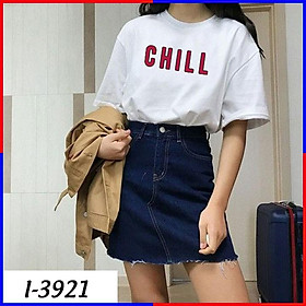 Áo Phông Tay Lỡ In Chữ CHILL Đỏ Đơn Gỉan