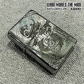 Bật lửa zippo 260 khắc cá chép vượt vũ môn quan – zippo 260.cachepvmq