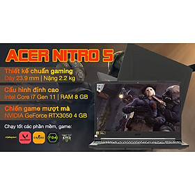 Acer Nitro AN515 57 71VV i7 11800H/8GB/512GB/4GB RTX3050/15.6"F/144Hz/Win11/(NH.QENSV.005)/Đen - Hàng chính hãng