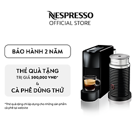 Bộ máy pha cà phê Nespresso Essenza Mini Đen & máy đánh sữa Aeroccino 3 - Hàng chính hãng