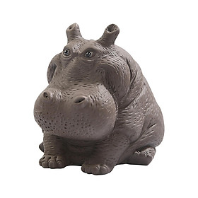 Small Hippo Statue Miniature Hippo Figurine for Bookcase Bedroom Living Room