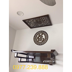 Mua bàn thờ gỗ sồi 61x107 kèm chữ  viền  chắn khói