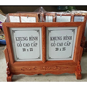 Khung ảnh thờ đôi gỗ hương cao cấp -2 kích cỡ