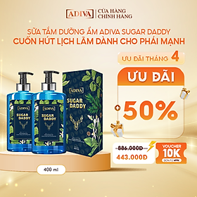 Combo 2 Chai Sữa Tắm Dưỡng Ẩm Hương Nước Hoa Kháng Khuẩn Cho Nam ADIVA Sugar Daaddy (400ml/Chai)