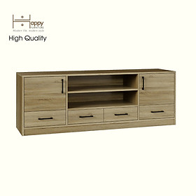 HAPPY FURNITURE , HEINEE - Kệ TV 2 cửa mở 4 ngăn kéo, KTV_070 , 160cm x 40cm x 56cm DxRxC, sản phẩm phổ thông