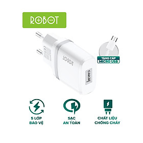 Mua Cốc Sạc ROBOT RT-K7 Kèm Cáp Micro 1m Kích Thước Nhỏ Gọn Tương Thích Nhiều Thiết Bị iPhone Android - Hàng Chính Hãng