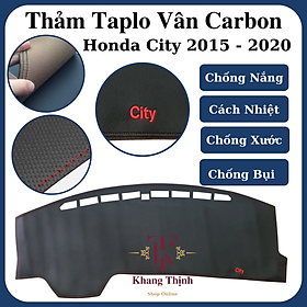 Thảm Da Taplo Dành Cho Xe Honda City 2015 - 2020 Vân Carbon Cao Cấp