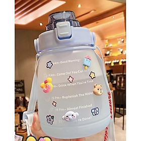 Mua Bình Nước 1400ml 1L Cao Cấp. Bình Nước cute  giữ nhiệt  có vạch chia