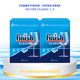 Combo 2 hộp viên rửa bát Finish 110 viên made in EU dùng cho máy rửa bát