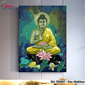 Tranh tô màu theo số về Phật và hoa Sen GAM TN3097