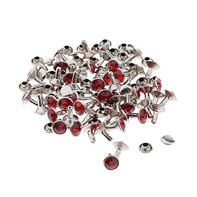 2-4pack 50pcs Snap Button Rivets Leather Craft for Garment Accessories 7mm Red