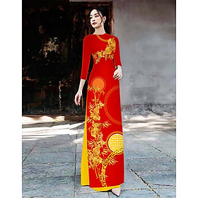 Áo dài cách tân In 3D họa tiết Trúc thọ sang trọng AD021- Lady fashion