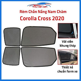 Bộ 4 rèm chắn nắng nam châm Corolla Cross 2020 khung cố định chống tia UV
