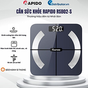 Cân sức khỏe Rapido RSB02-S Có bluetooth-Hàng Chính Hãng