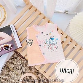 Áo gile nỉ xốp UNCHI cao cấp cho bé có vạt cúc chéo phối màu đẹp mắt mẫu mới nhất 2021