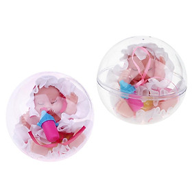 2pcs Mini Sleep Baby Doll Girl Beautiful Open Egg Toy Birthday Present Kawaii Baby Toys for Kids Christmas Gift