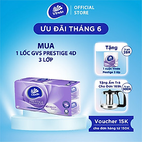 Giấy vệ sinh cao cấp Vinda Prestige 4D 3 lớp (8 Cuộn)