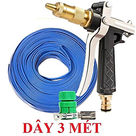 ️Evoucher Bộ dây vòi xịt nước rửa xe,tưới cây ,tăng áp 3 lần,loại 3m, 5m 206236 đầu đồng,cút nhựa,nối đai+ mở chai