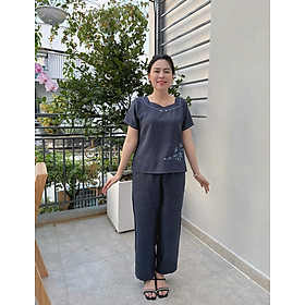 ️Đồ Bộ Trung Niên️ Đồ Bộ Trung Niên Nữ Trẻ Trung , Quần Áo Sang Trọng Cho Mẹ Chất Đũi Nhật Phối Lưới Mềm Mát