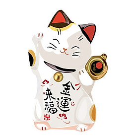 Decal dán tường Mèo Thần Tài Sứ Mèo May Mắn Maneki Neko AY950ABCD - AY950D