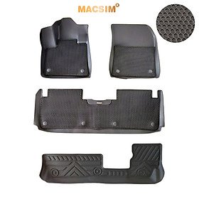 Thảm 2 lớp (sd3)dạng lưới lục giác Peugeot 5008 (đen) 3 - bề mặt cao su siêu sạch - Macsim