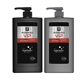 Combo Dầu gội và Sữa tắm cao cấp Romano Vip Passion mạnh mẽ bí ẩn (650g*2)