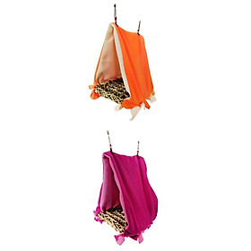 2-Piece Parrot Hanging Perch Tent Cage Triangle Hammock Hut Accessories