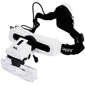 Kính lúp đeo mắt hỗ trợ sửa chữa linh kiện điện tử, làm đẹp phóng đại 3x-5x-20x V6 ( Tặng kèm quạt mini cắm cổng USB ngẫu nhiên )