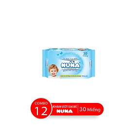 Combo 12 Bao Khăn Ướt Em Bé NUNA Không Mùi, 30 Miếng/Bao