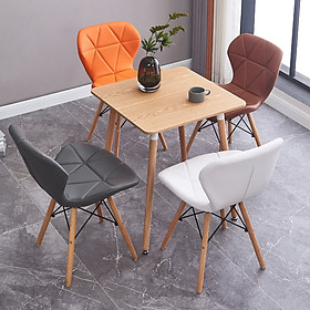 Mua Bàn ghế cafe đẹp  Bàn ghế ăn - Ghế tam giác đệm da và Bàn Eames vuông mặt gỗ nhiều màu decor quán cafe  trang trí quán ăn  nhà hàng