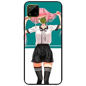 Ốp lưng dành cho Realme C15 mẫu Cô Gái Anime Tóc Hồng
