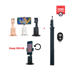 Gimbal xoay tự động P01 (Tặng Kèm Chân+Remote) - Phụ kiện hỗ trợ Selfie quay video 360 độ, chuyển động cảm biến và không dùng app - Hàng chính hãng