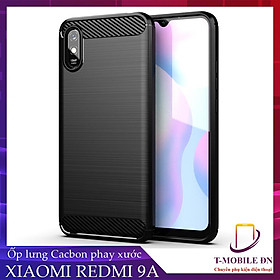 Ốp lưng cho Xiaomi Redmi 9A dẻo Cacbon phay xước chống sốc chống vân tay